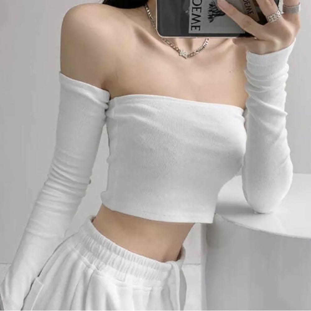 Women Camis Tube Summer Skinny Crop Fashion Harajuku Removable Sleeve Feminine